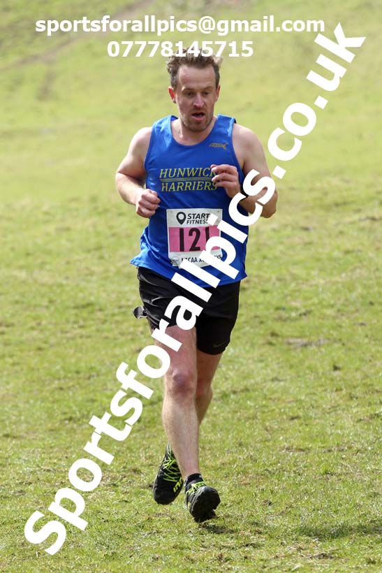 Masters men 2021 NECAA Cross Country Relays, Thornley Farm, Peterlee, Saturday, April 10th. Photo: David T. Hewitson/Sports for All Pics